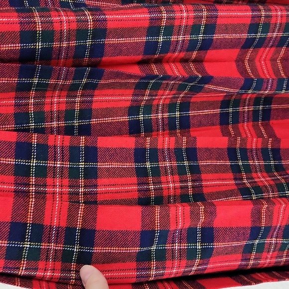 Pendleton 100% Wool Long Skirt Pleated Plaid Red 25" Waist - Picture 3 of 6